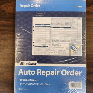 Auto Repair Order  Forms 11 7/16 x 8 1/2 50 Carbonless Sets , 3 Part (GT3810)